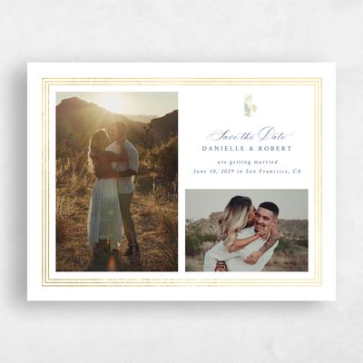 Dark Cobalt, Blue Wedding Save the Date - Eudora Multiphoto Foil