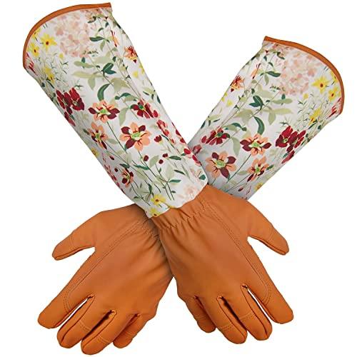 Rose Pruning Gardening Gloves,Thorn Proof Long Sleeve Garden Gloves with Extra Long Forearm Protection for Women,Puncture Resistant, Large