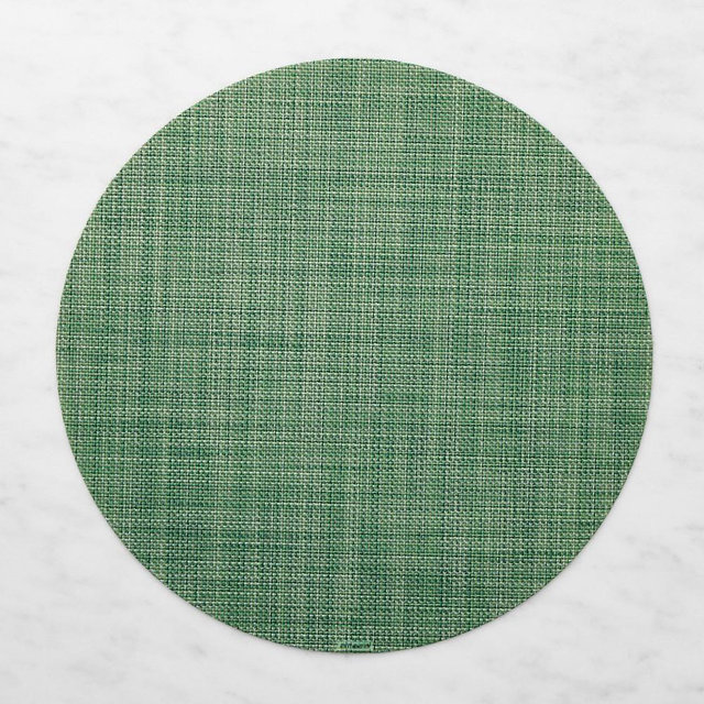 Chilewich Mini Basketweave Round Placemat, Each, Ivy