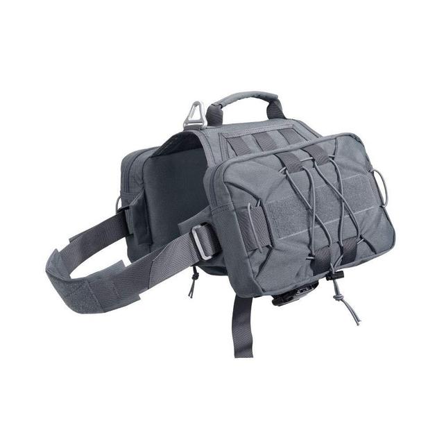 EXCELLENT ELITE SPANKER Dog Pack Hound Dog Saddle Bag Backpack for Travel Camping Hiking Medium & Large Dog with 2 Capacious Side Pockets(Grey)