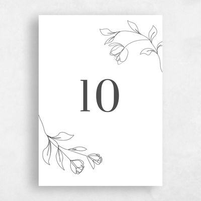 White Wedding Table Number - Maywood