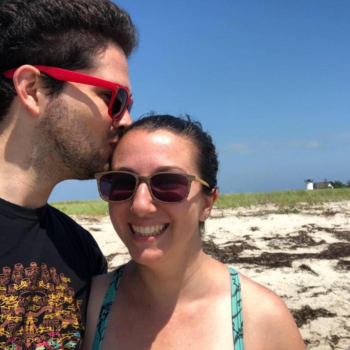 Right after we got engaged in front of Stage Harbor Lighthouse in Cape Cod.