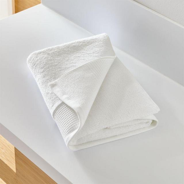 Waffle-Terry White Organic Bath Towel