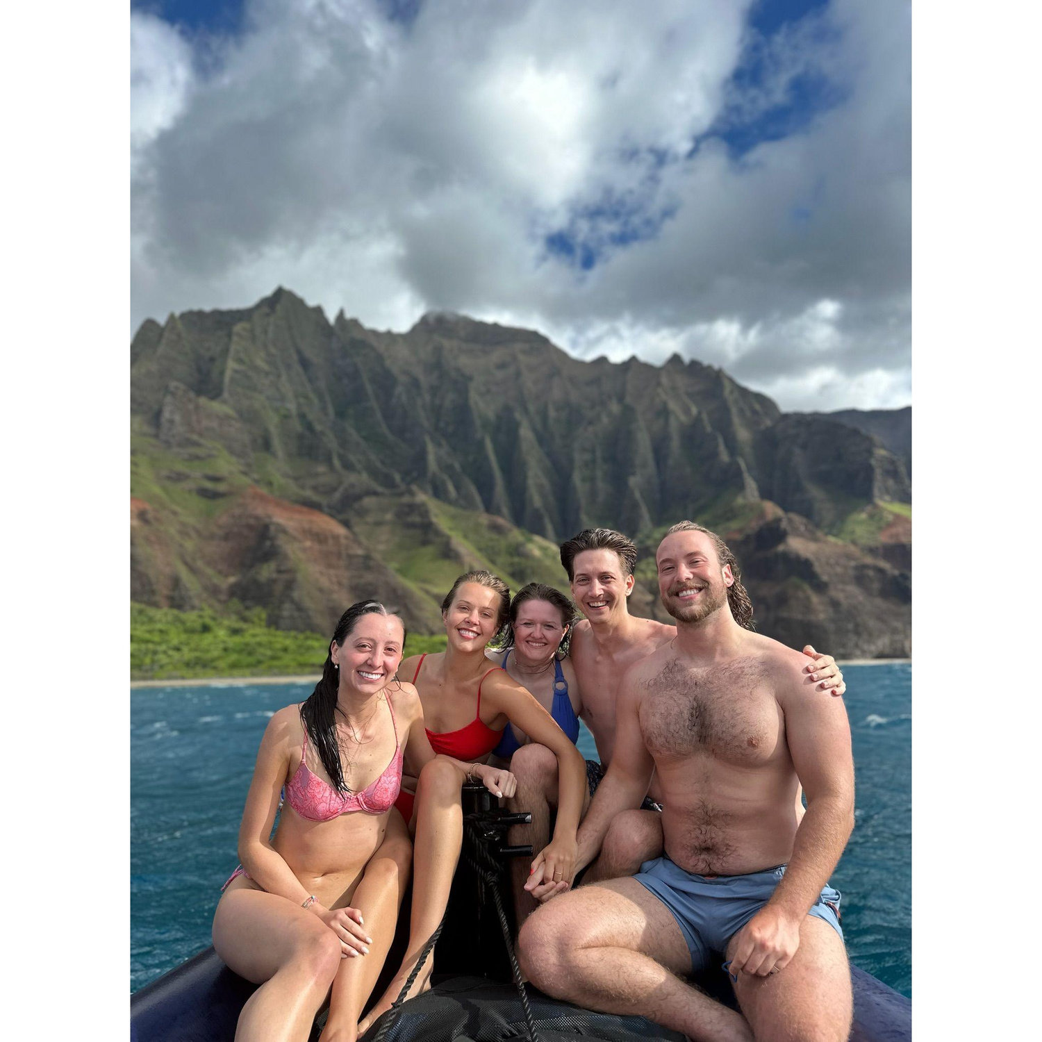 Nā Pali coast with Anna, Chris, and Eve!