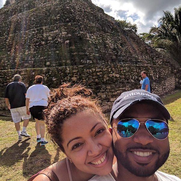 "This shot was taken at the Mayan Ruins the day before I popped the question. I was so nervous, but seeing these pyramids made me thankful for the rock I had by my side" - Frankie
