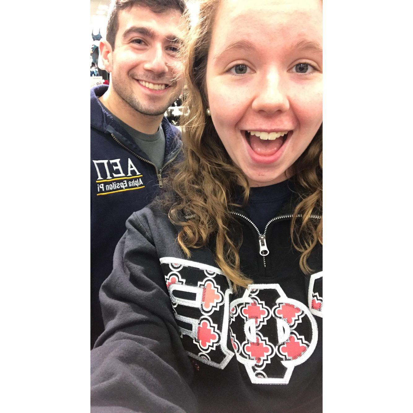 The first selfie in Katy's camera roll - and the first of many trips to Target together!
