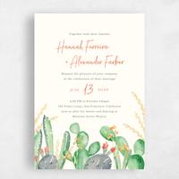 Beige Wedding Invitation - Aurora Border