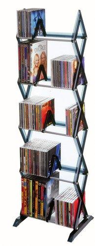 Atlantic Mitsu 130 CD/90 DVD/BluRay/Games 5-Tier Media Rack Smoke