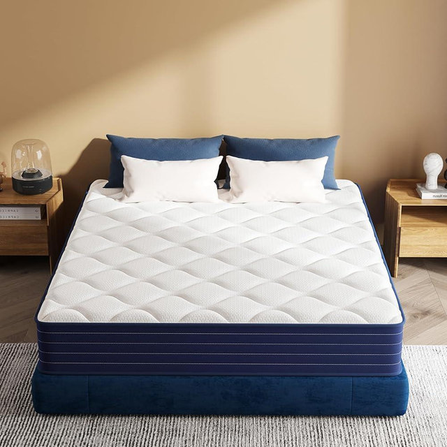 Traumliebe Queen Mattress, 10 Inch Queen Size Mattresses in a Box, Mattress Queen Size, Pocket Spring&Memory Foam, Medium Firm, Motion Isolation, Fiberglass Free, CertiPUR-US Certified