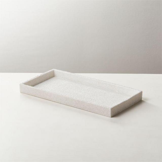 Shaw Shagreen Ivory Tank Tray