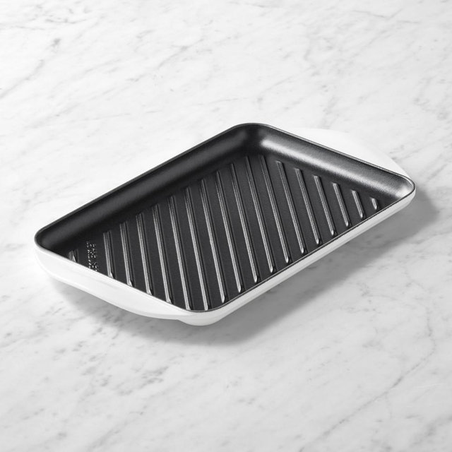 Le Creuset Signature Enameled Cast Iron Skinny Grill, White