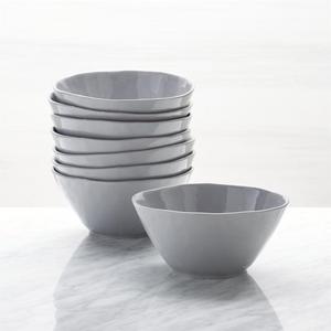 Mercer Grey Bowls, Set of 8