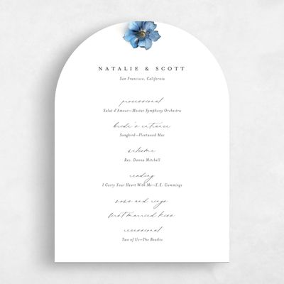 Blue Arch Wedding Program - Spiga