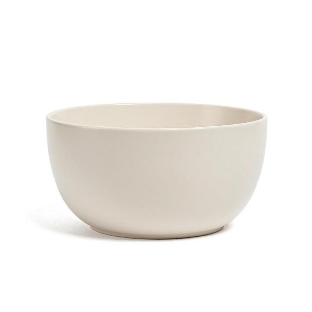 over&back Coupe Tall Serving Bowl - Stoneware Dishes - All-Occasion Place Settings - 2.37qt - Semi-Matte Ivory