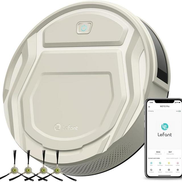 Lefant M210 Pro Robot Vacuum Cleaner, 2200Pa Suction,120 Mins Runtime, Self-Charging Slim Robotic Vacuums, APP/Voice/Remote Control, Works with Alexa, Ideal for Pet Hair,Low-Pile Carpet, Hard Floor