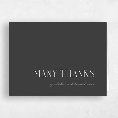 Dark Charcoal, Grey Wedding Thank You - Andes Landscape