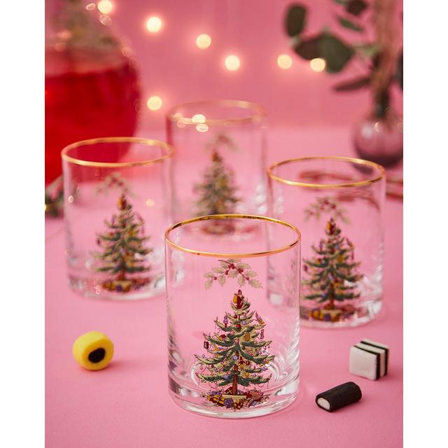 Spode Christmas Tree Double Old-Fashioned Glass, Set of 4