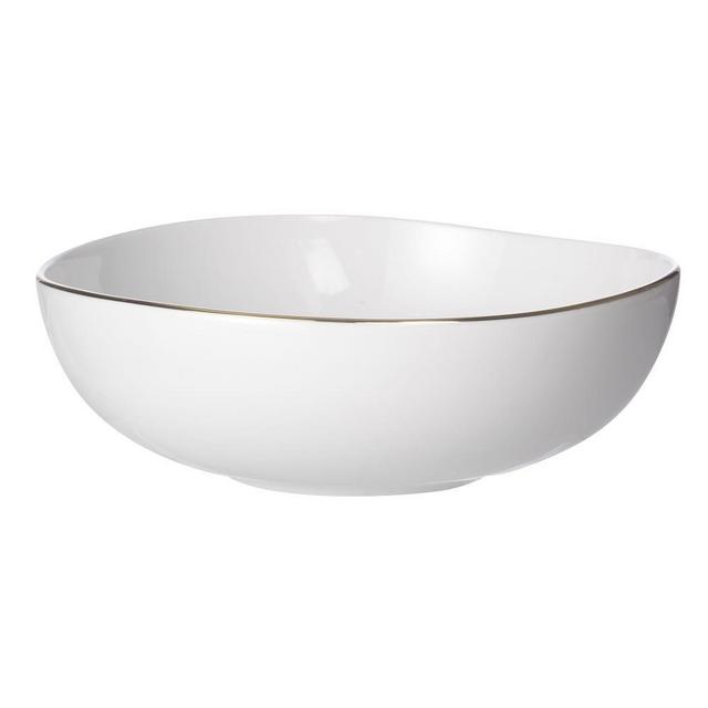 Organic Rimmed Dinnerware, Bowl, Set of 4, Gold Rim