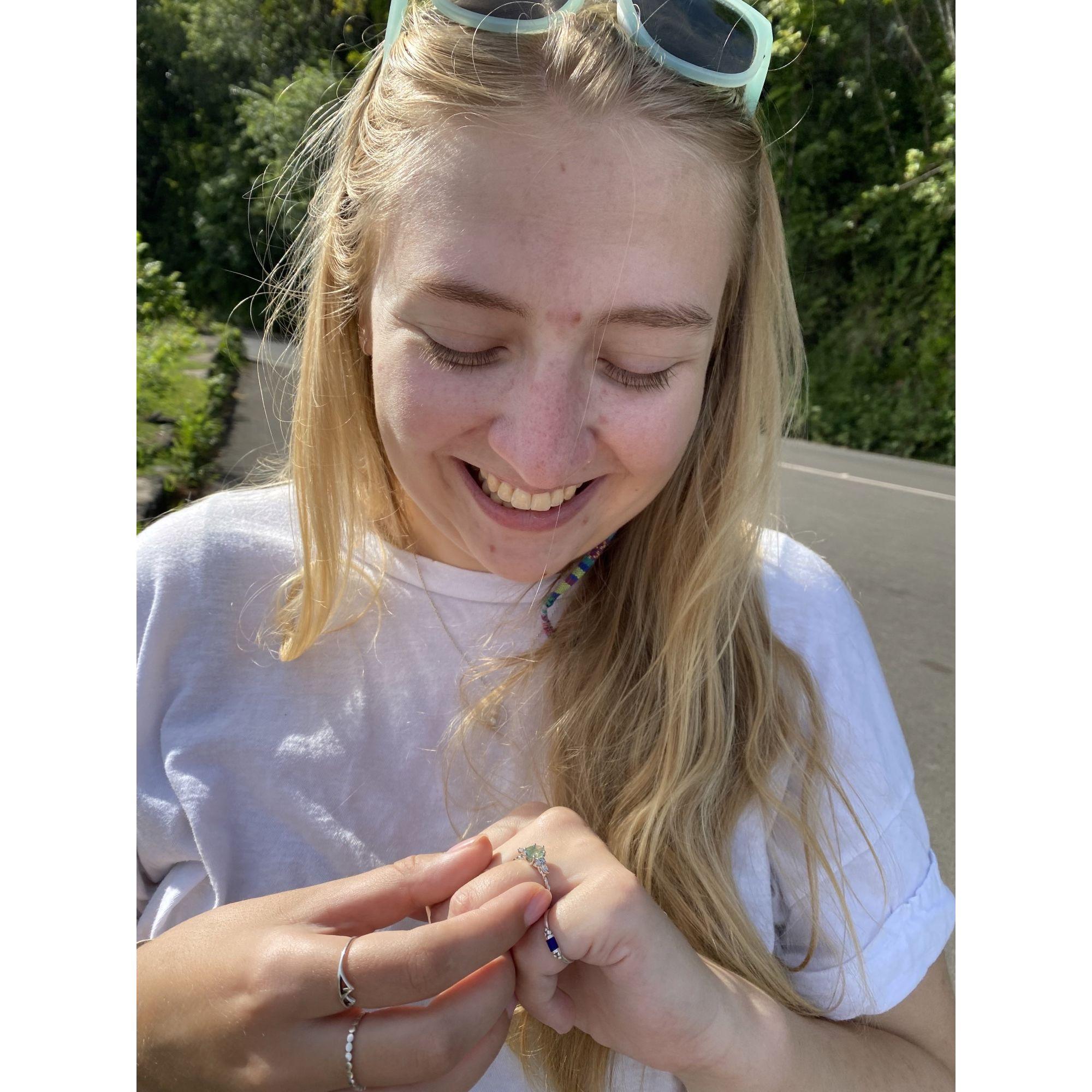 Admiring my beautiful ring :)