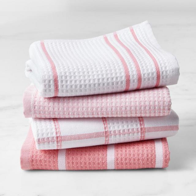 Super Absorbent Waffle Weave Multi-Pack Towels, Geranium Pink