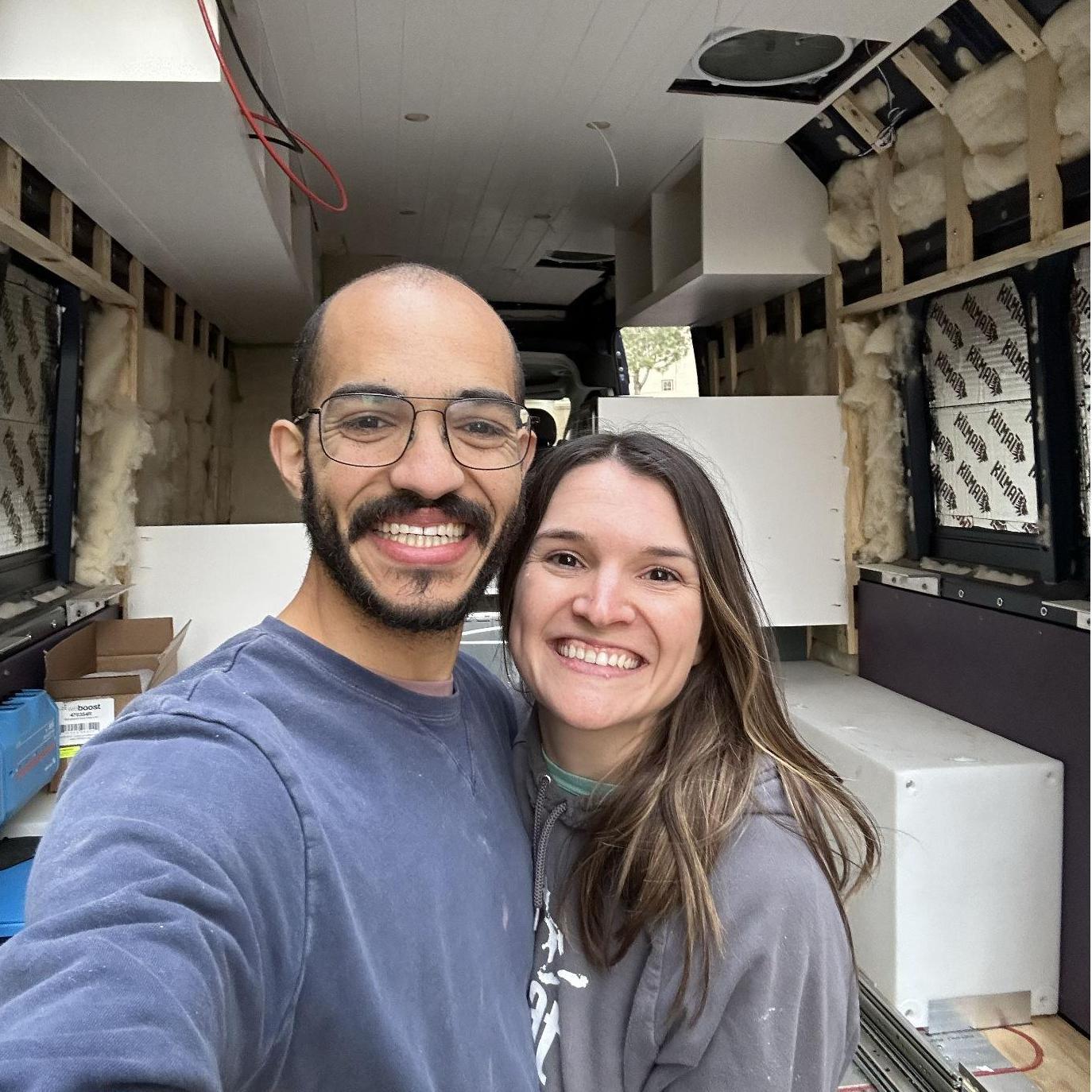 We've spent many hours & days working on our campervan. Built-in bonding and couples therapy!