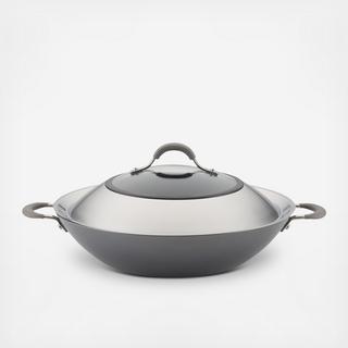 Elementum Hard-Anodized Nonstick Covered Wok with Side Handles