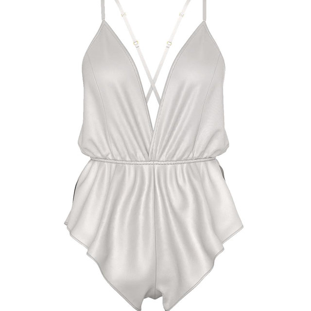 Satin Flutter Romper - L