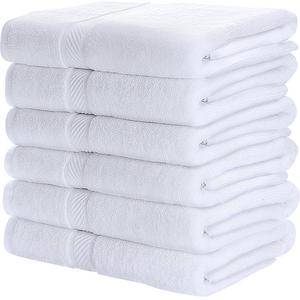 Utopia Towels Cotton Bath Towels (6 Pack, 24 x 48 Inch) - Lightweight Multipurpose Pool Gym Towels Quick Drying Towel - by (White)