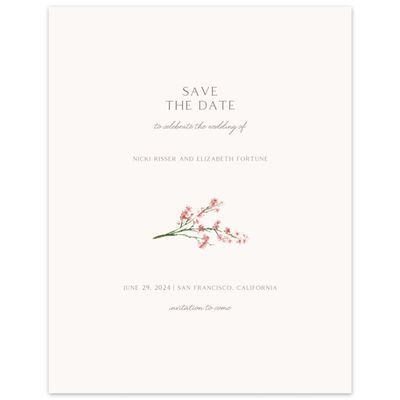 Watermelon, Pink Wedding Digital Save the Date - Allamia Portrait