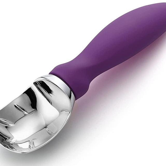 Spring Chef Ice Cream Scoop with Soft Grip Handle, Professional Heavy Duty Sturdy Scooper, Premium Kitchen Tool for Cookie Dough, Gelato, Sorbet, Purple