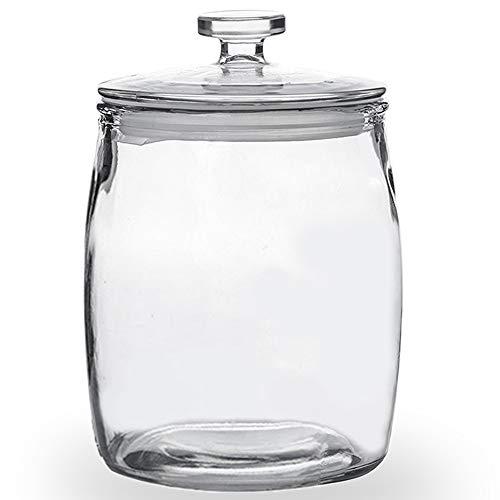 1 Gallon Glass Cookie Jar - Large Food Storage Container with Airtight Lid  - Keep Fresh Flour, Chewy