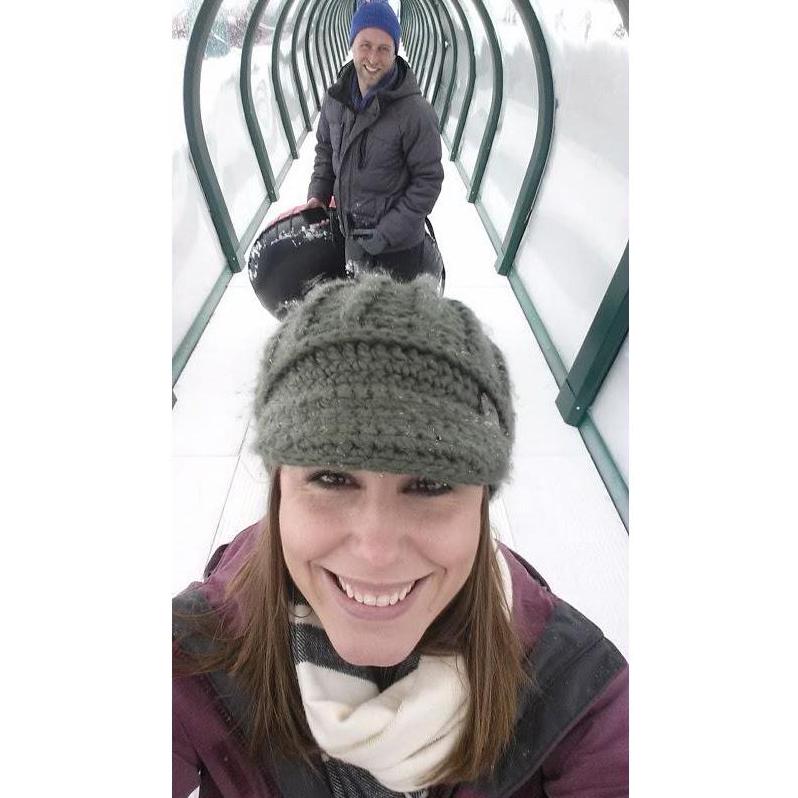 Snow tubing in Colorado.