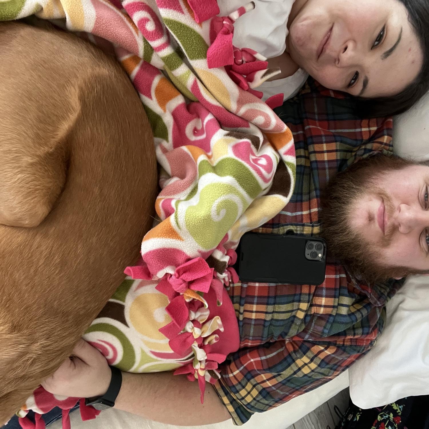 Saturdays are often filled with snuggles, including Poppy!