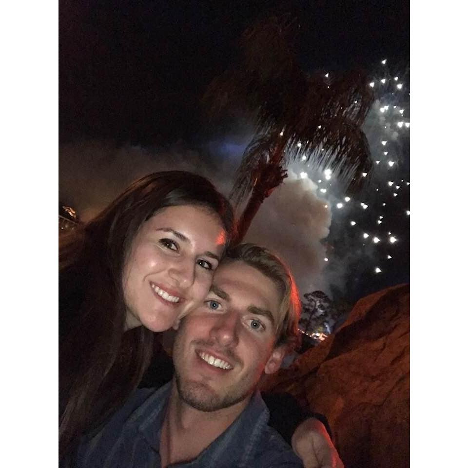 A couple seconds after Aaron asked me to be his girlfriend in Epcot (only took him 4 years).