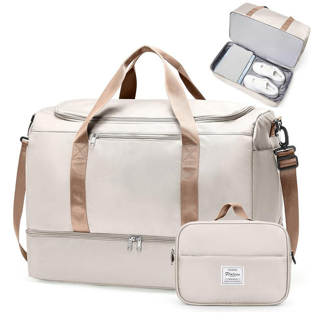 Extra Large Travel Duffle Bag,Carry on Overnight Weekend Bag with Shoes Compartment,Weekender Bags for Women for Travel Business Trips Sport Hospital