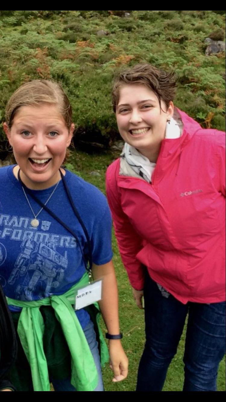 Katie and Anna TECHNICALLY met freshman year at band camp, but we don't talk about that. We really met for the first time on the ND creative writing trek to Ireland—here we are, caught in the rain.