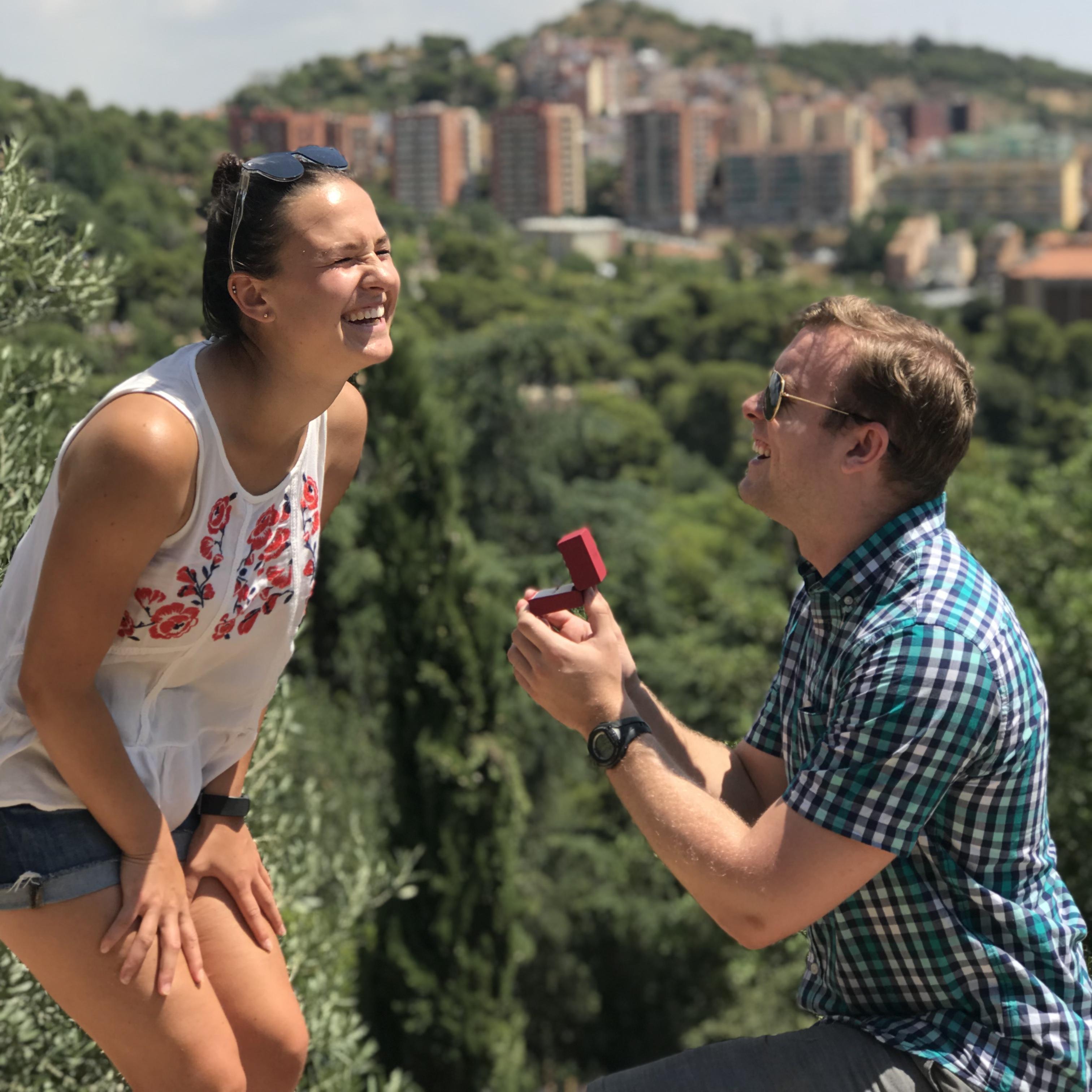 Matt's proposal in Park Guell in Barcelona.