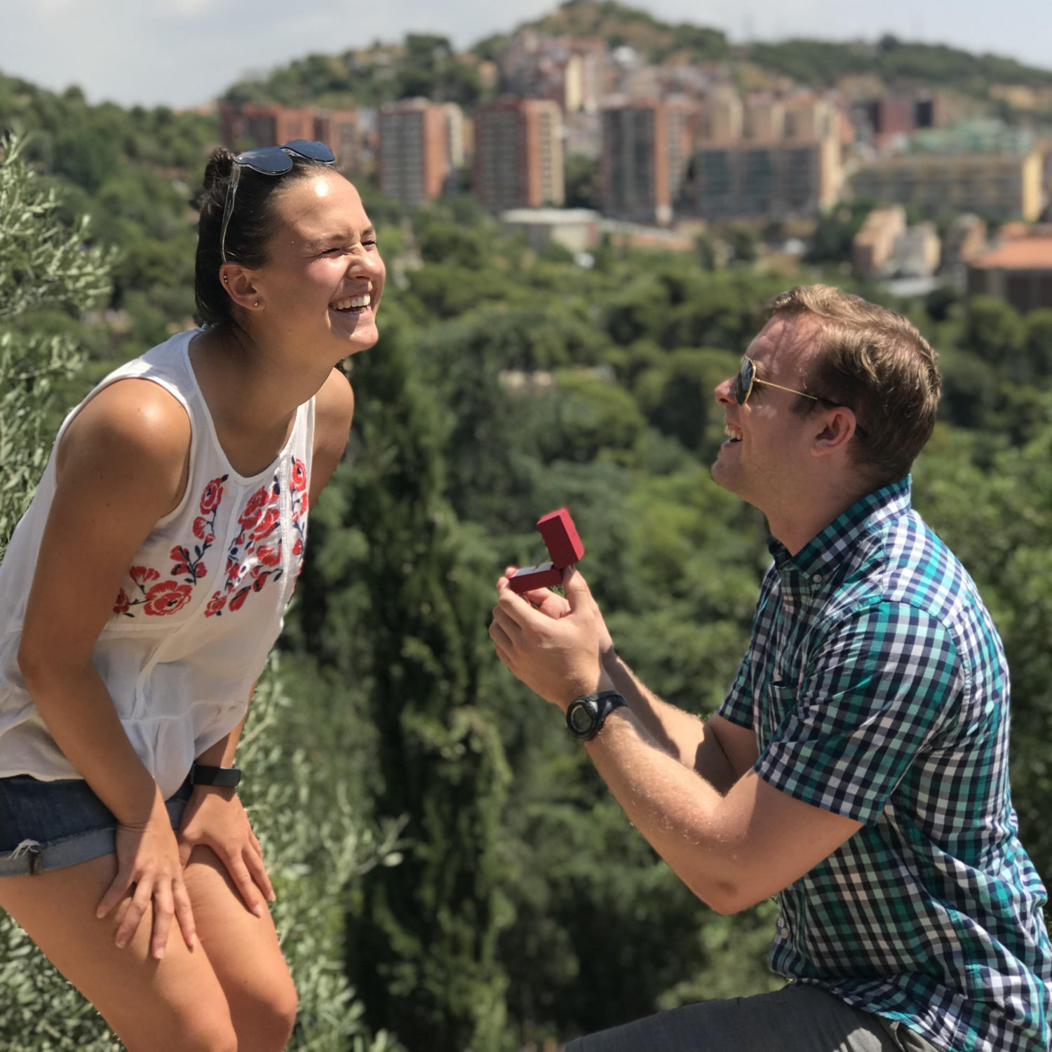 Matt's proposal in Park Guell in Barcelona.