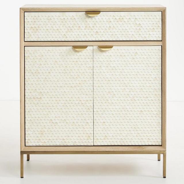 Pisces Bone Inlay & Oak Entryway Cabinet