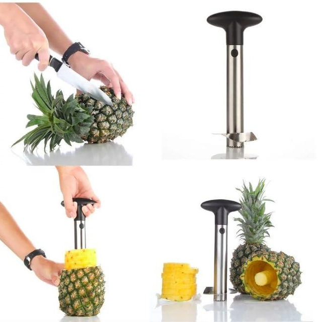 Pineapple Corer and Slicer Cutter Stainless Steel Tool for Easy Fruit Removal
