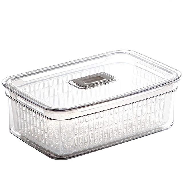 BINO Produce Saver, 15.2 Cup/3.6L - Produce Saver Containers for Refrigerator Fruit Containers for Fridge Lettuce Keeper for Fridge Fruit Storage Containers for Fridge Vegetable Storage Berry Basket