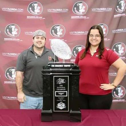Getting a first look at the FSU championship trophy (Jan 2014)