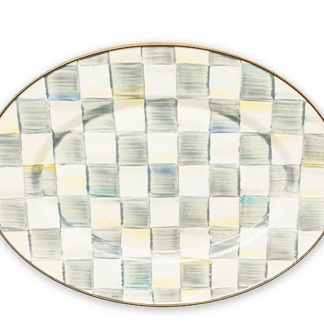 MacKenzie-Childs Check Enamel Oval Platter