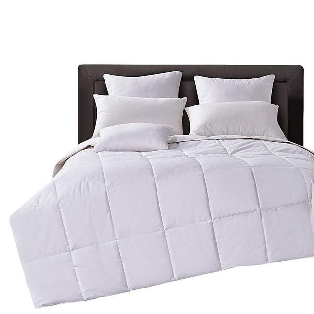 Lightweight Down Comforter Duvet Insert Cotton 550 Fill Power, White, King Size