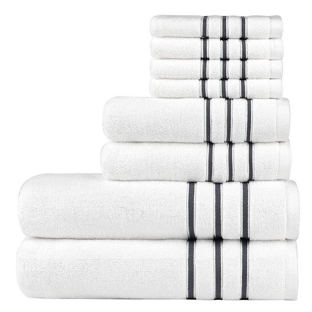 DIAOJIA Bath Towels Soft Cotton Set - 8,Turkish Cotton Premium & Luxury Towels Bathroom Sets Soft and Fluffy 2 Bath Towel 28" x 55" 2 Hand Towel 13"x 29" & 4 Washcloth 13" x 13" (White-8)