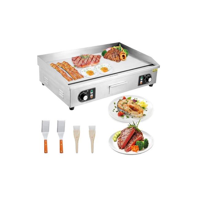30 inch Electric Griddle Flat Top BBQ Grill Countertop Hot Plate Temperature Adjustable 3000W