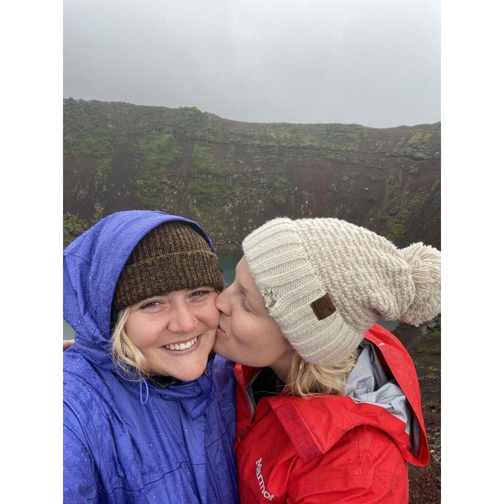 A blustery kiss in Iceland