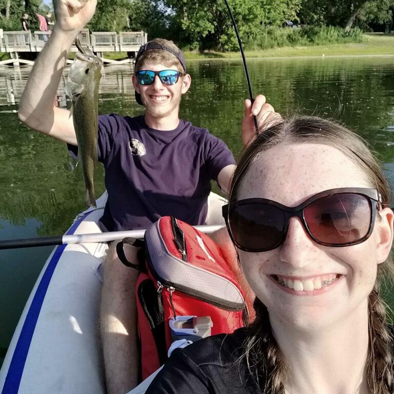 June 2023 - Kayak fishing! Sadly, Lauren didn't catch anything that day.