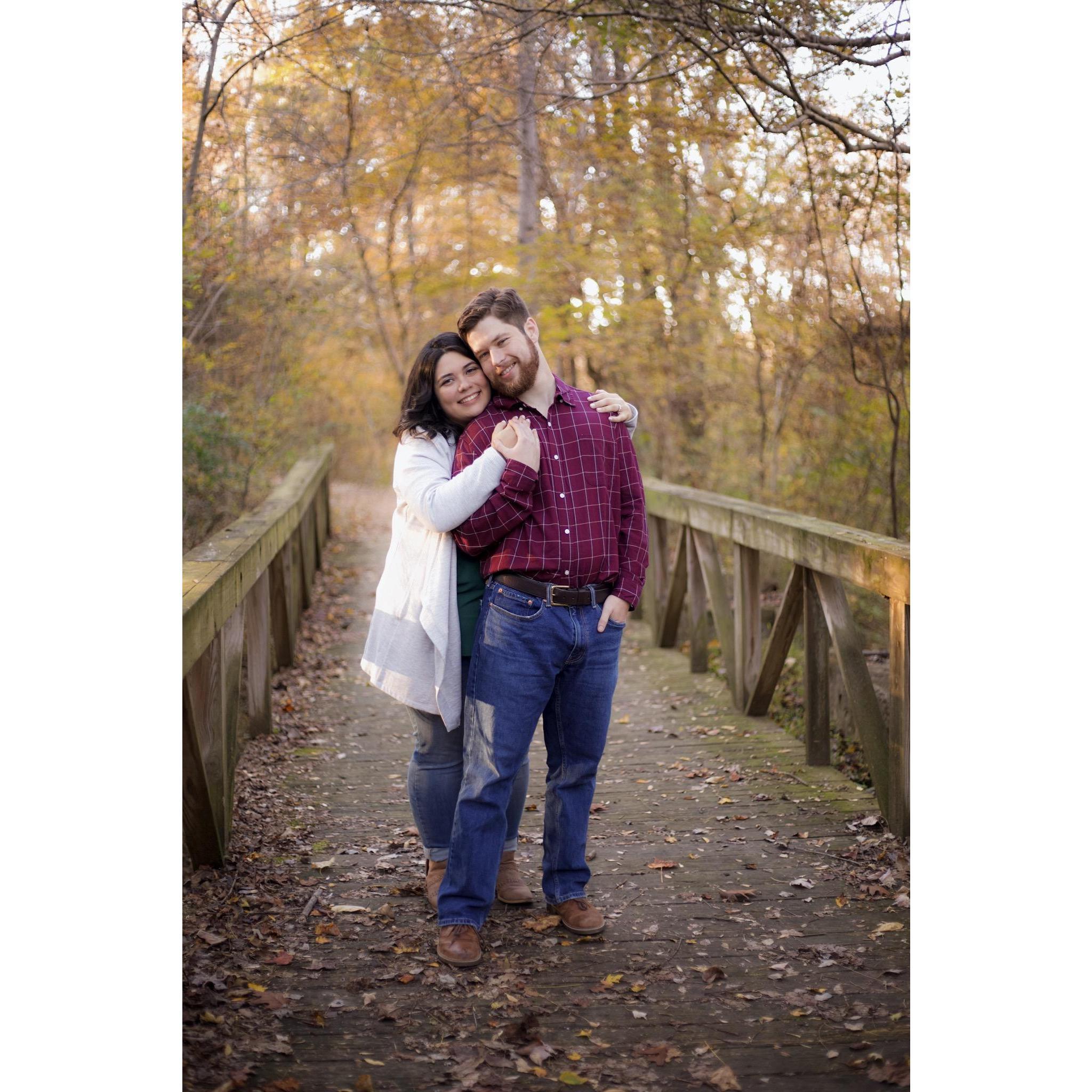 Engagement Photo Shoot credit goes to Lauren Harder. Location is Roanoke Canal Trail.