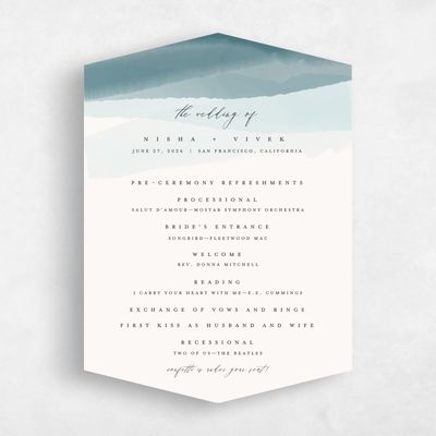 Blue Diamond Wedding Program - Halloway
